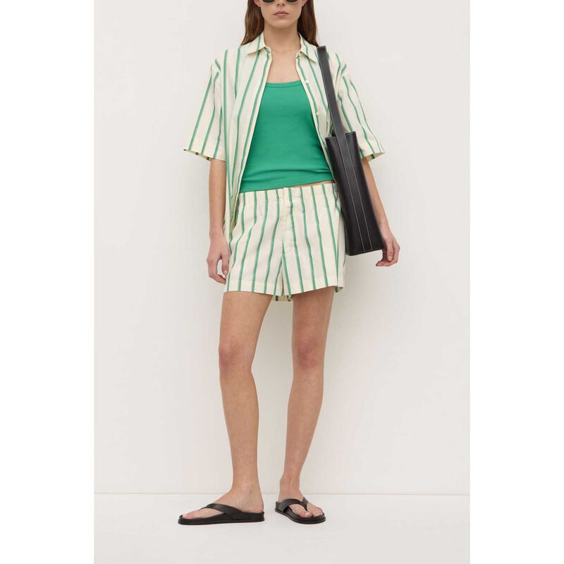 Assembly Label Agnes Stripe Short Sleeve Shirt Butter Bright Green image number 3